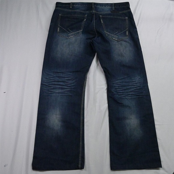 B Tuff 42 x 32 Country Road Bootcut Dark Wash Bold Stitch‎ Denim Jeans - Picture 7 of 7